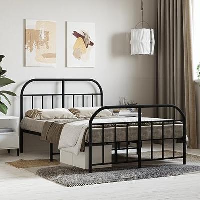 Bedframe met hoofd- en voeteneinde metaal zwart 120x200 cm Bedframe met hoofd- en voeteneinde metaal zwart 120x200 cm