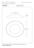 Lucide FOSKAL - Plafonnière - Ø 34,5 cm - LED - 1x12W 2700K - Messing - thumbnail