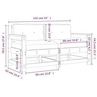 Tuinstoelen met kussens 2 st massief grenenhout wit - thumbnail