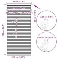 Zebra Blind 95x200 cm stofbreedte 90,9 cm polyester zandbruin - thumbnail