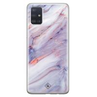Samsung Galaxy A51 siliconen hoesje - Marmer paars - thumbnail