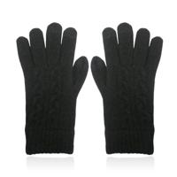 LGT JWLS Zwarte Gebreide Dameshandschoenen - Kabelpatroon - thumbnail