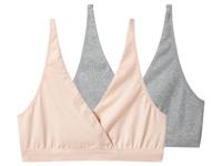 esmara Set van 2 voedingsbeha&apos;s zonder beugel (Grijs/lichtroze, L (44/46)) - thumbnail