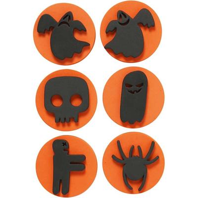 Creativ Company Foam stempels, halloween, d 7,5 cm, dikte 2,5 cm, 6 stuk/ 1 doos - thumbnail