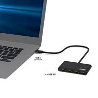 PORT Designs 900121 USB 3.2 Gen 1-hub 4 poorten Zwart - thumbnail