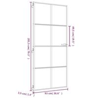 VidaXL Binnendeur smal 93x201,5 cm gehard glas en aluminium goudkleur - thumbnail