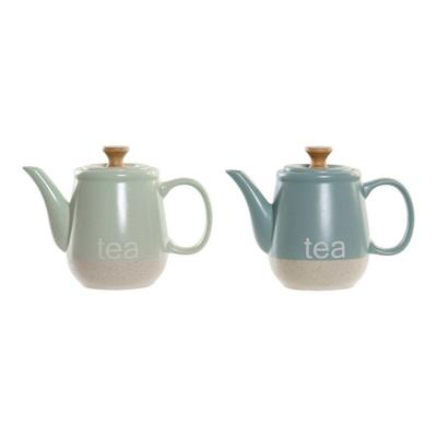 Theepot DKD Home Decor Blauw Groen Keramiek 1 L 22,5 x 12 x 16,5 cm (2 Stuks)