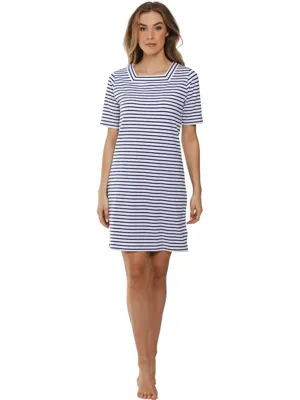 Dames nachthemd korte mouw - Blue ocean