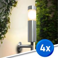 Solar wandlamp lucifer rvs op zonne energie - voordeelset 4 stuks - thumbnail