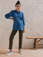 Gebreide zwangerschapsbroek Milano, recht model kaki - thumbnail