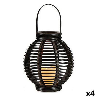 Led-lantaarn Ibergarden Bruin Plastic 21 x 23,7 x 21 cm (4 Stuks)