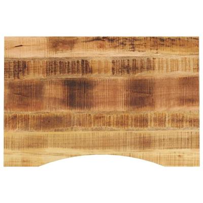 Bureaublad met ronding 80x50x2,5 cm massief ruw mangohout