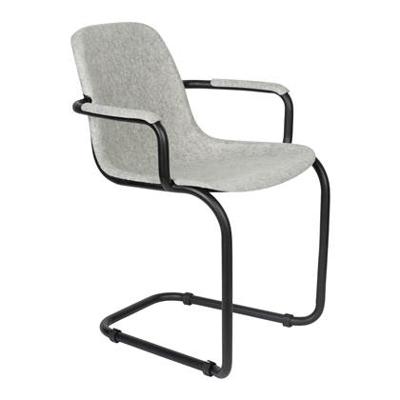 Zuiver Eetkamerstoel 'Thirsty' Met armleuning, Gerecycled PET, kleur Lichtgrijs