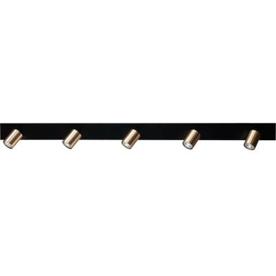 Masterlight Plafondlamp zwartBounce met 5 gouden spots - 5491-05-02-130-5