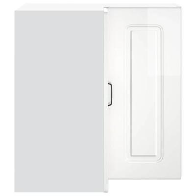 Keukenwandhoekkast Kalmar bewerkt hout hoogglans wit Keukenwandhoekkast Kalmar bewerkt hout hoogglans wit