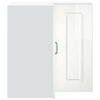 Keukenwandhoekkast Kalmar bewerkt hout hoogglans wit - thumbnail