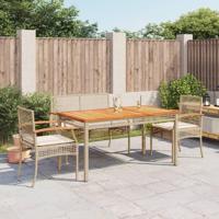 4-delige Tuinset met kussens poly rattan beige - thumbnail