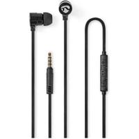 Bedrade Koptelefoon | 1,2 m Platte Kabel | In-Ear | Ingebouwde Microfoon | Aluminium | Zwart - thumbnail