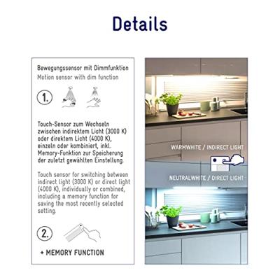 Müller-Licht Olus Sensor LED-onderbouwlamp LED LED vast ingebouwd 11 W Warmwit Wit