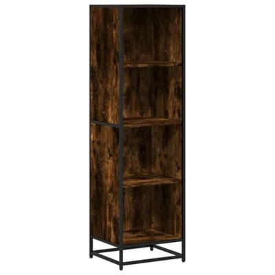 Boekenkast 40x35x139 cm bewerkt hout gerookt eikenkleurig