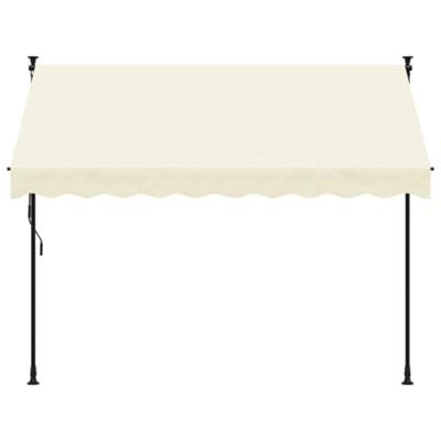 VidaXL Luifel uittrekbaar 250x150 cm stof en staal crèmekleurig - thumbnail