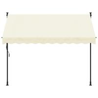 VidaXL Luifel uittrekbaar 250x150 cm stof en staal crèmekleurig - thumbnail