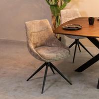 LABEL51 Eetkamerstoel Marlow - Hunter - - Zwart Metalen Frame - thumbnail