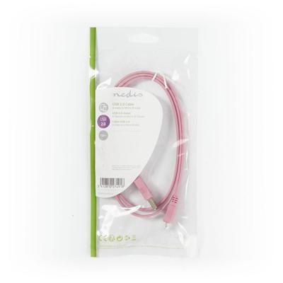 USB 2.0-Kabel | A Male - Micro-B Male | 1,0 m | Roze - thumbnail