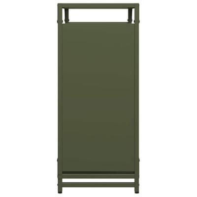 VidaXL Brandhoutrek 60x28x65 cm koudgewalst staal olijfgroen VidaXL Brandhoutrek 60x28x65 cm koudgewalst staal olijfgroen
