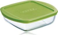 Pyrex Cook and Store Vershoudbakje met Deksel 1L Glas/Groen/Transparant - thumbnail