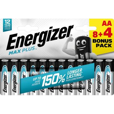 Energizer batterijen Max Plus AA/LR06/E91, blister van 8 + 4 Energizer batterijen Max Plus AA/LR06/E91, blister van 8 + 4