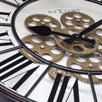 NeXtime NE-3283WI Gear Klok William 50 cm + Bewegende Tandwielen Wit - thumbnail