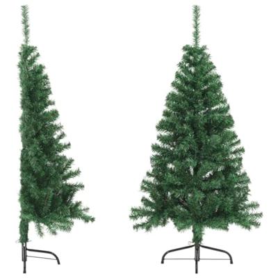 Kunstkerstboom met standaard half 120 cm PVC groen