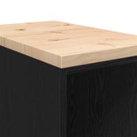Garagekast 30x51x85 cm massief grenenhout zwart - thumbnail