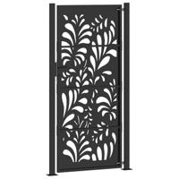 Poort met golfontwerp 105x205 cm staal zwart - thumbnail