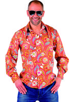 Hippie blouse Paisley oranje/bruin - thumbnail