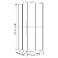 VidaXL Douchecabine 80x70x180 cm mat esg zwart - thumbnail