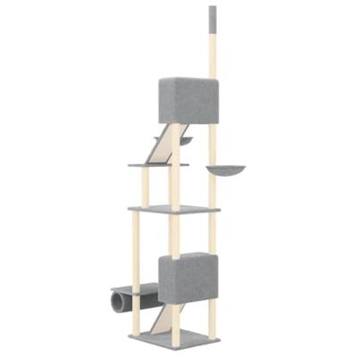 VidaXL Kattenmeubel vloer tot plafond 277-303 cm lichtgrijs
