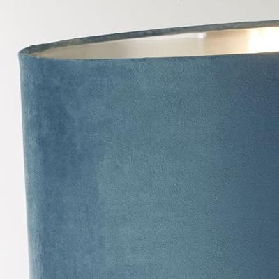 Searchlight Tafellamp chroomWhitby met blauwe kap - EU81214TE