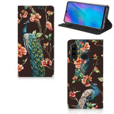 Huawei P30 Lite New Edition | Hoesje maken | Pauw met Bloemen