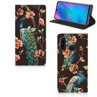 Huawei P30 Lite New Edition | Hoesje maken | Pauw met Bloemen - thumbnail