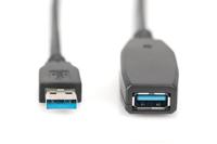 Digitus DA-73106 USB-kabel USB 3.2 Gen1 USB-A stekker, USB-A bus 15.00 m Zwart Afgeschermd, Afgeschermd (dubbel) - thumbnail