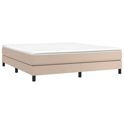 Boxspring met matras kunstleer cappuccinokleurig 160x200 cm
