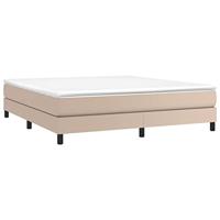 Boxspring met matras kunstleer cappuccinokleurig 160x200 cm - thumbnail