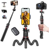 MOJOGEAR MG-TS1 Flexibel Selfie Stick Statief met Bluetooth Remote - thumbnail