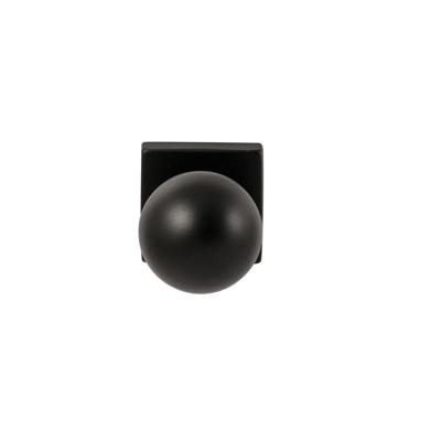 Hardbrass Knopkruk Sfera op vierkant rozet - zwart