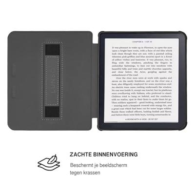 Lunso Kobo Libra Colour hoesje (7 inch) - Vegan Saffiano Leren Sleep Cover - Yellow Wave