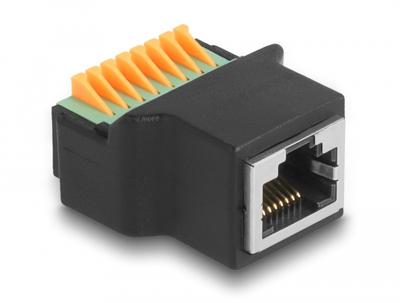 Delock RJ45 Netwerk Adapter Kabel [1x RJ45-bus - 1x Bus] 0 m Zwart, Groen
