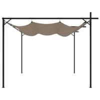 Pergola met uitschuifbaar dak 295x292x230 taupe - thumbnail