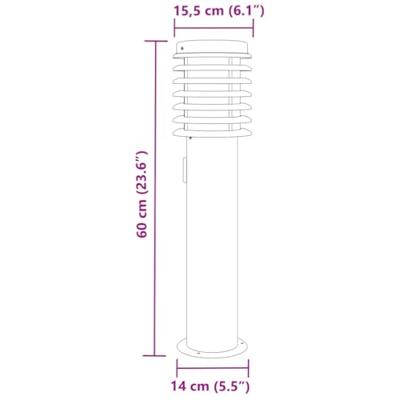 VidaXL Buitenvloerlamp met stopcontact 60 cm roestvrijstaal zwart